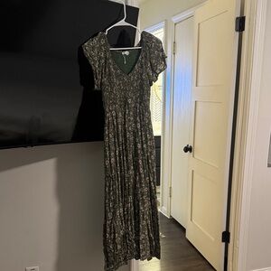 Baltic Born Dark Green Floral Maxi Dress